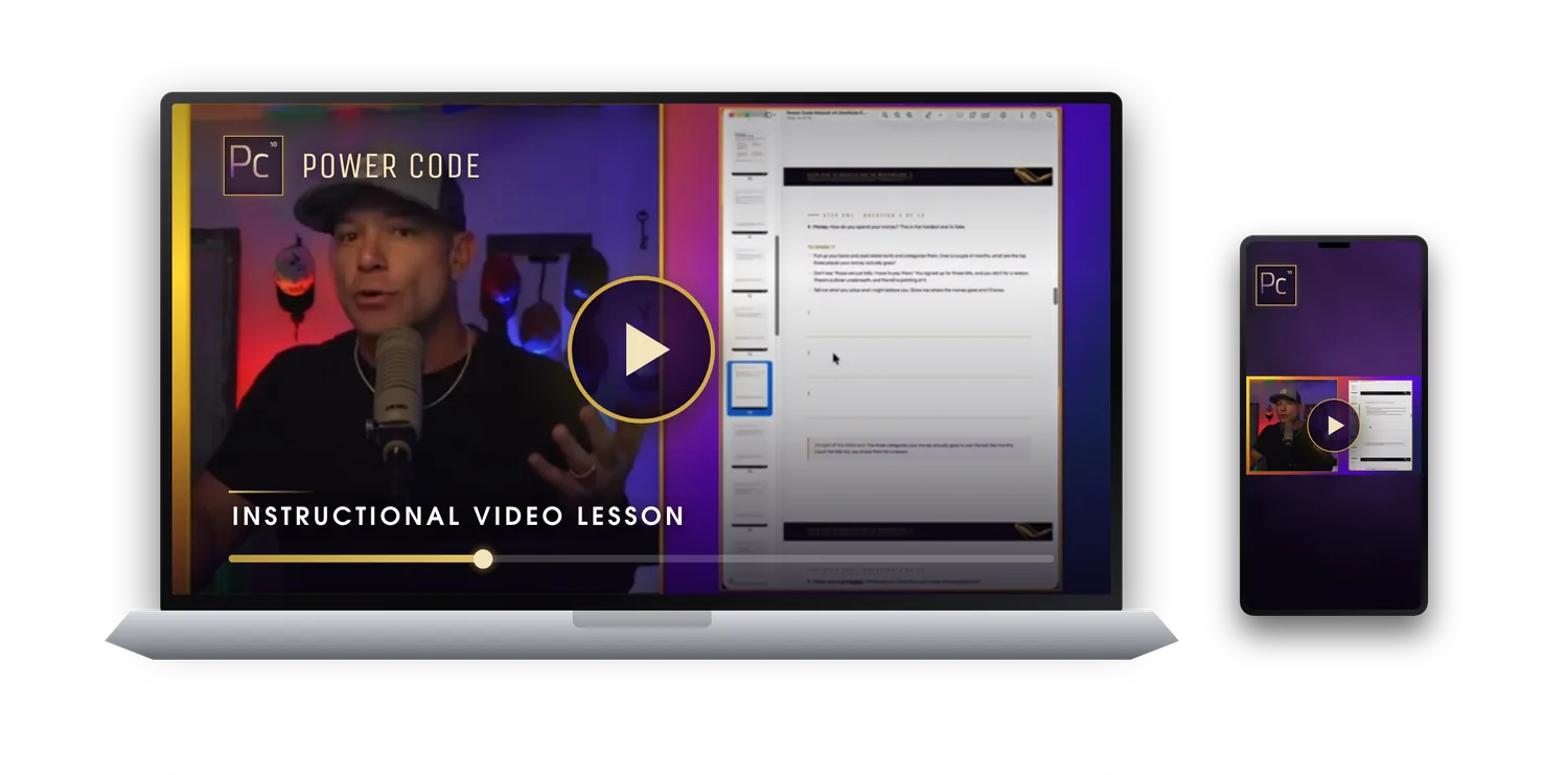 The instructional video lesson framed in a laptop